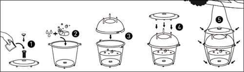 Piège à phéromone multi-usages 3 Pièges en 1